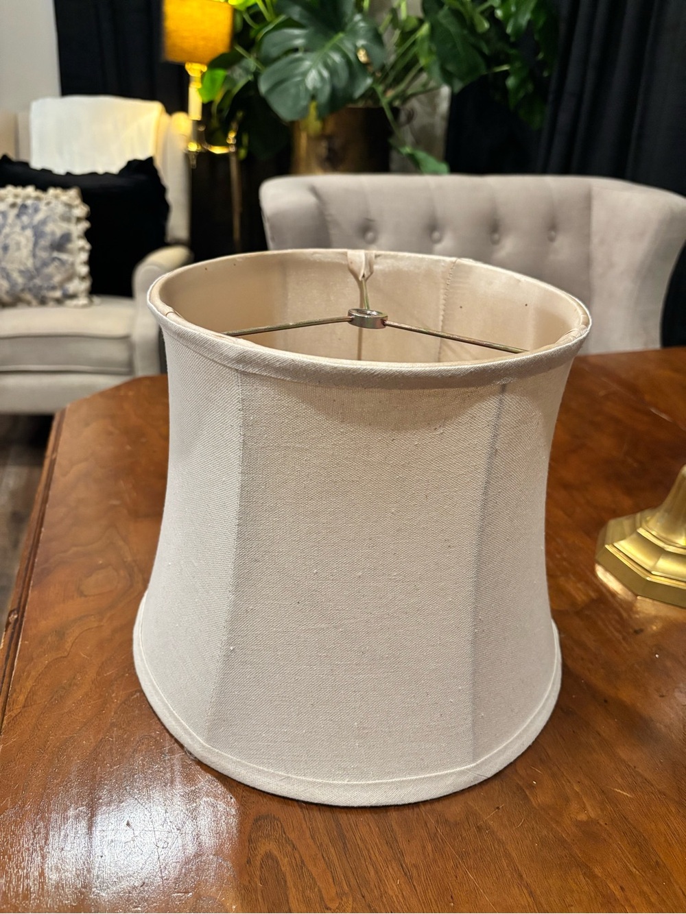 Neutral Cream Fabric Lamp Shade – Home Accents